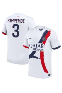 Paris Saint-Germain Presnel Kimpembe #3 Jalkapallovaatteet Vieraspaita 2024-25 Lyhythihainen